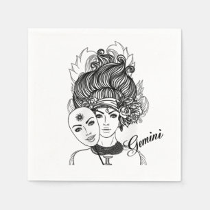 Zodiac Symbol und Zeichen Serviette