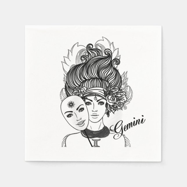 Zodiac Symbol und Zeichen Serviette (Vorderseite)