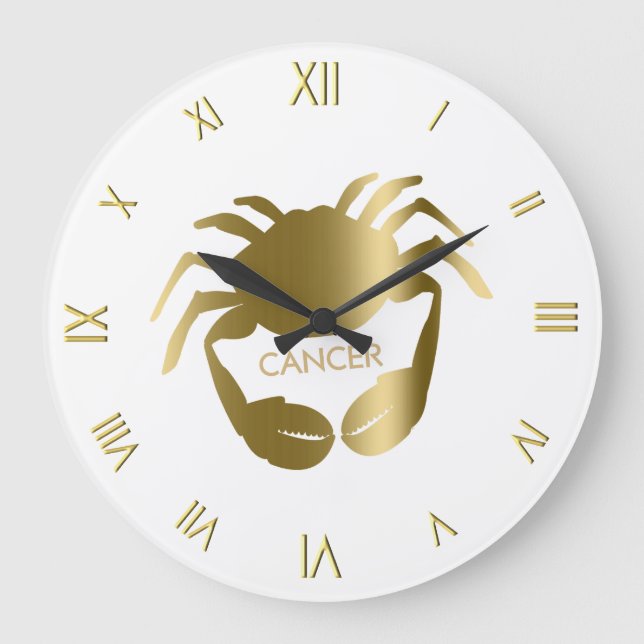 Zodiac Symbol Wall Clock Große Wanduhr (Vorderseite)