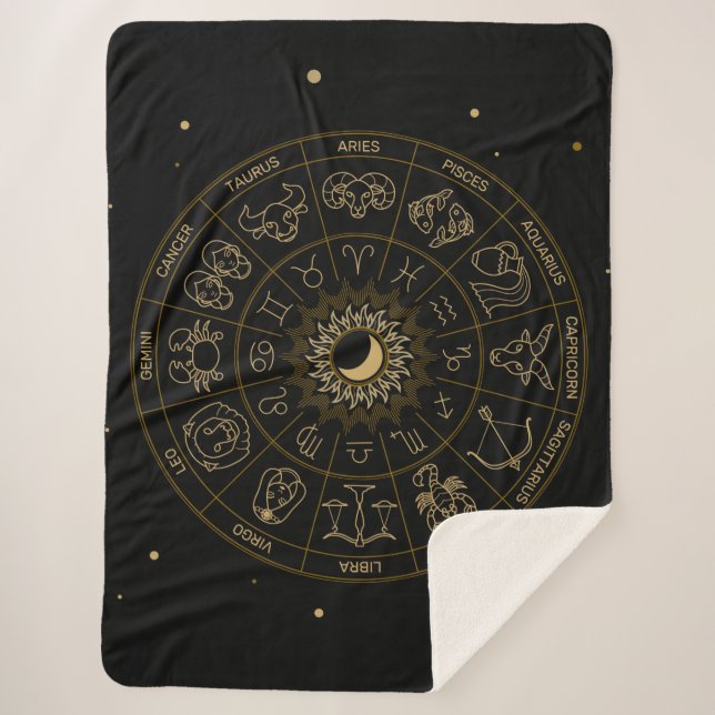 Zodiac Symbol Wheel Sherpadecke (Vorderseite)