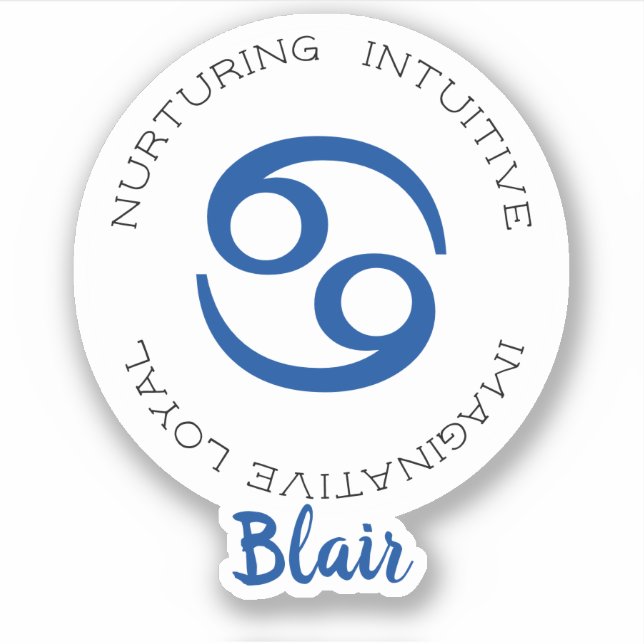 Zodiac-Symbolkrebs Aufkleber (Vorderseite)