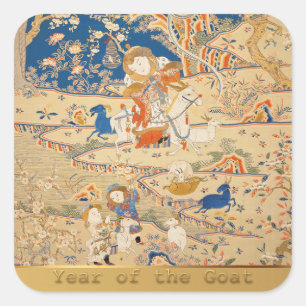 Zodiac-Tapestuksticker für Chinesisch-Neujahr Quadratischer Aufkleber