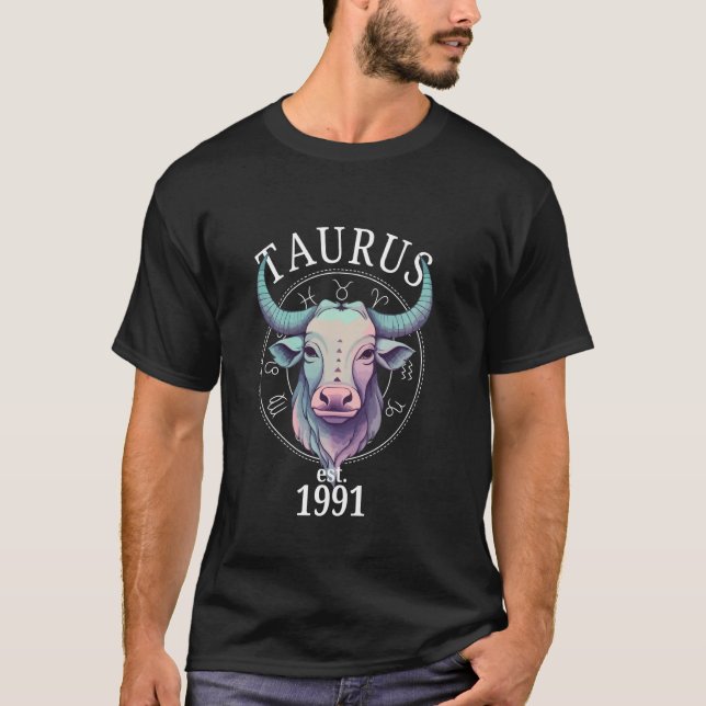 Zodiac Taurus Bull Born in 1991 T-Shirt (Vorderseite)