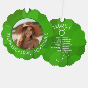 Zodiac Taurus Custom Geburtstag Foto Astrologie Ornament Karte