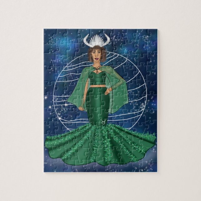 Zodiac Taurus Goddess mit Planet Venus Puzzle (Vertikal)