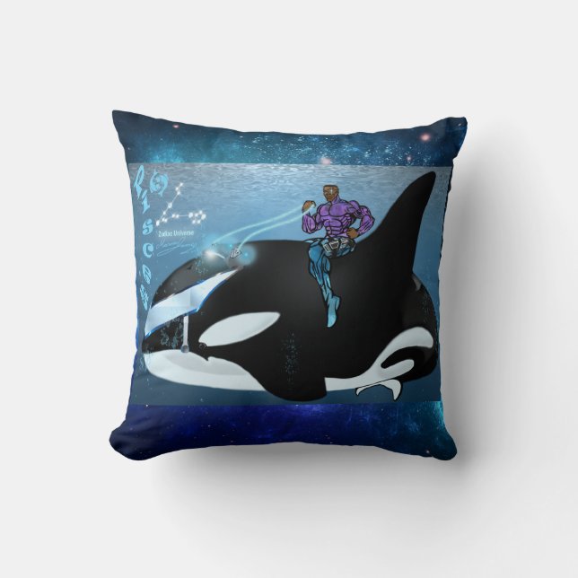 Zodiac Universe-Pisces-Throw-Pillow Kissen (Vorderseite)