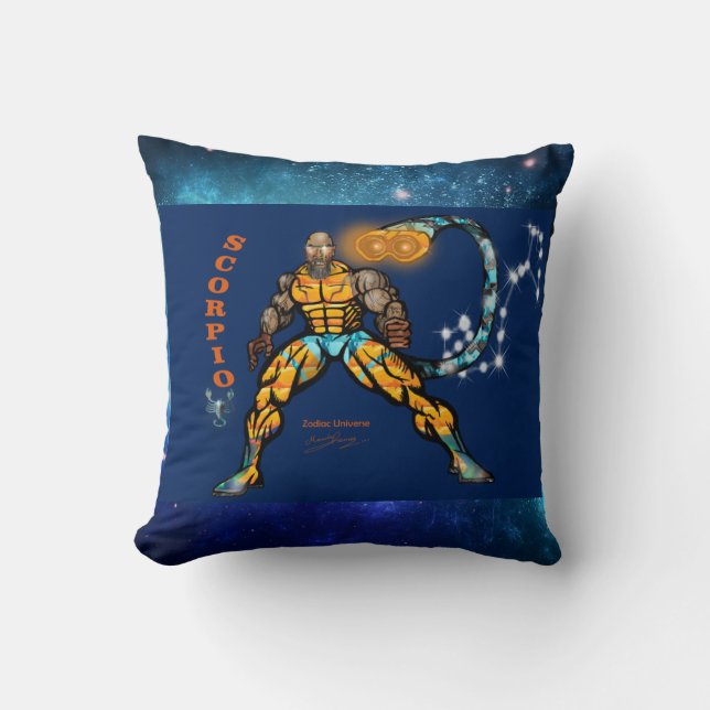 Zodiac Universe-Scorpio-Throw-Pillow Kissen (Vorderseite)