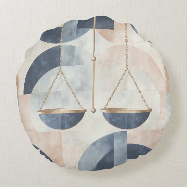 Zodiac Vibes Libra - Rundkissen Rundes Kissen (Rückseite)