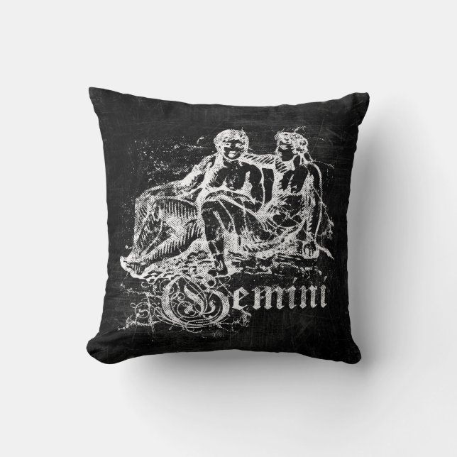 Zodiac Vintag Gemini Kissen (Vorderseite)