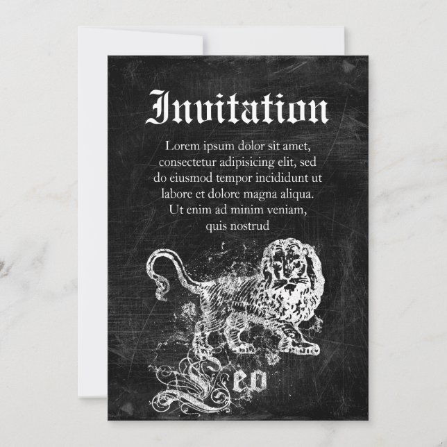 Zodiac Vintag Leu Einladung (Vorderseite)