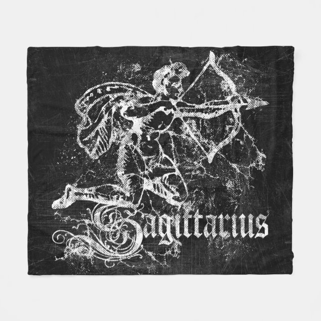Zodiac Vintag Sagittarius Fleecedecke (Vorderseite (Horizontal))