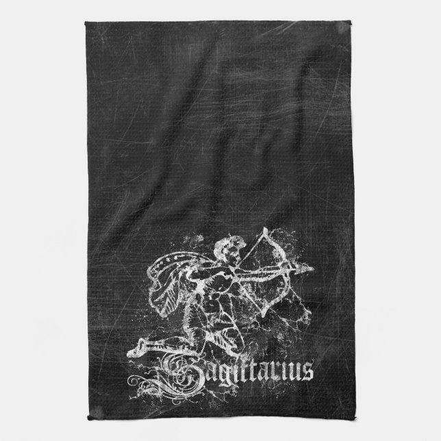 Zodiac Vintag Sagittarius Geschirrtuch (Vertikal)