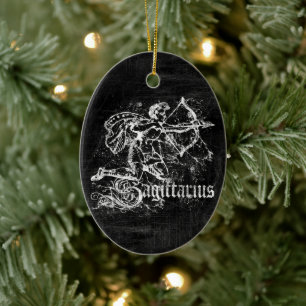 Zodiac Vintag Sagittarius Keramik Ornament