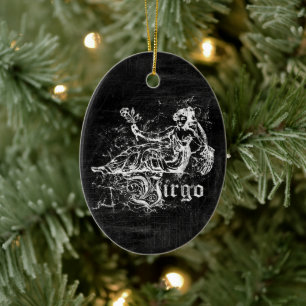 Zodiac Vintag Virgo Keramik Ornament