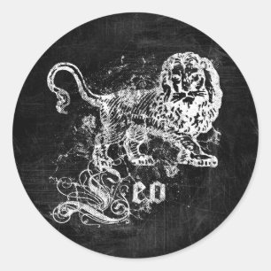 Zodiac Vintage Löwe Runder Aufkleber