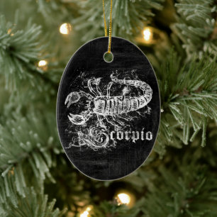 Zodiac Vintage Skorpion Keramik Ornament