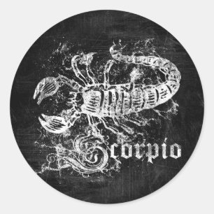Zodiac Vintage Skorpion Runder Aufkleber