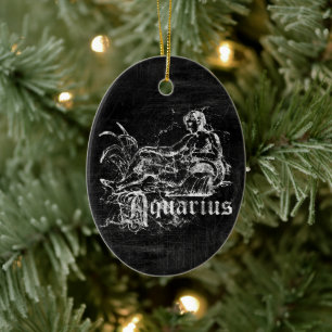 Zodiac Vintage Wassermann Keramik Ornament
