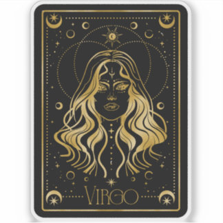 Zodiac Virgo Astrologische Schwarz-Gold-Aufkleber Aufkleber
