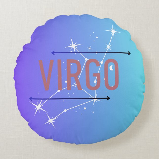 Zodiac Virgo Blue Gradient Throw Kissen (Vorderseite)
