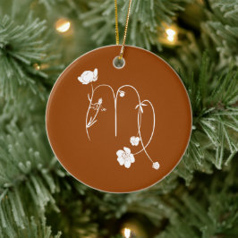 Zodiac Virgo Blume Keramik Ornament