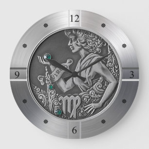 Zodiac ~ Virgo ~ Celestial ~ Western Astrologie ~ Große Wanduhr