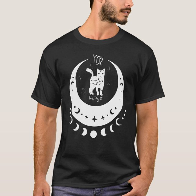 Zodiac Virgo Horoskop Astrologie Signatur Katze Ha T-Shirt (Vorderseite)
