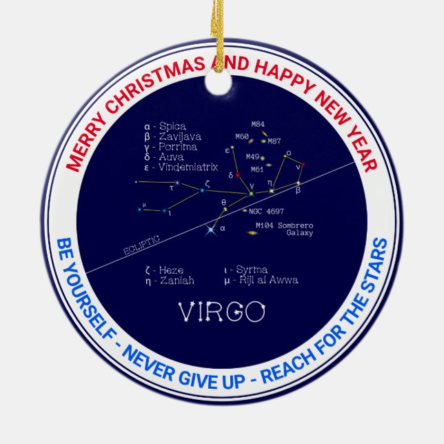 Zodiac Virgo Keramik Ornament (Hinten)