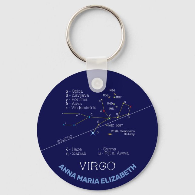 Zodiac Virgo Schlüsselanhänger (Vorderseite)
