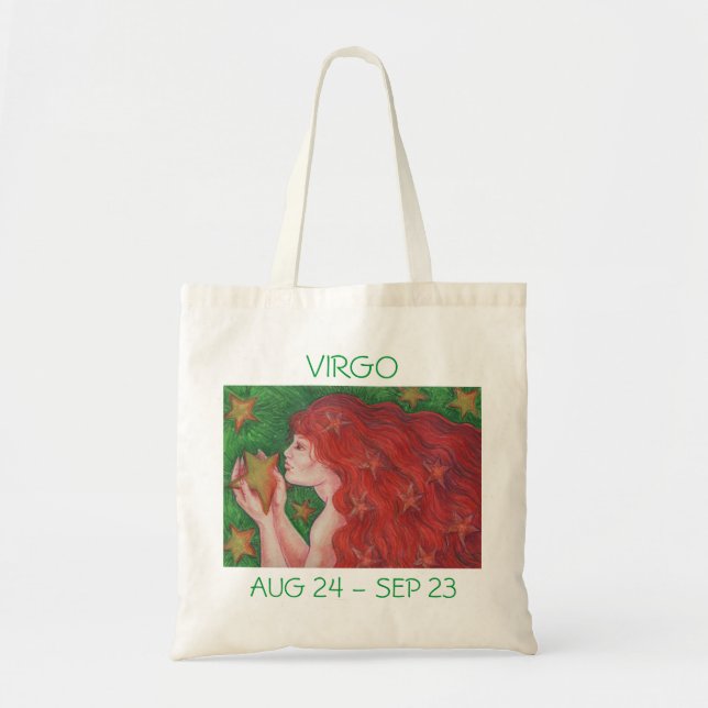 Zodiac Virgo Taschentext Tragetasche (Vorne)