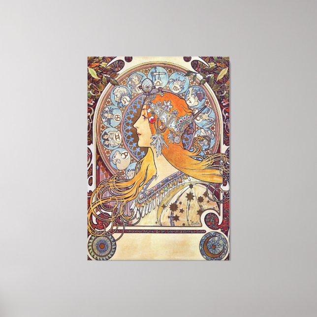 Zodiac von Alphonse Mucha Leinwanddruck (Vorderseite)