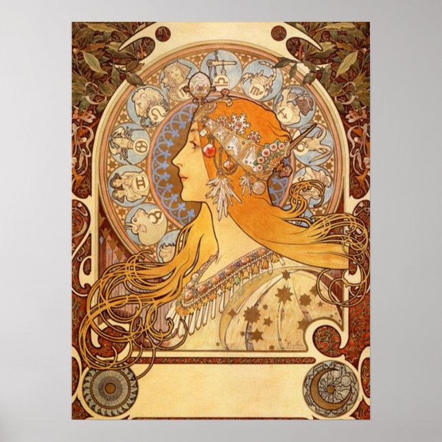 Zodiac von Alphonse Mucha Poster (Vorne)