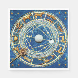 Zodiac Wheel Horoskop Astrologie Zeichen Serviette