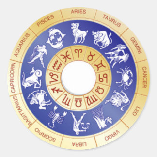 Zodiac Wheel, Western Runder Aufkleber