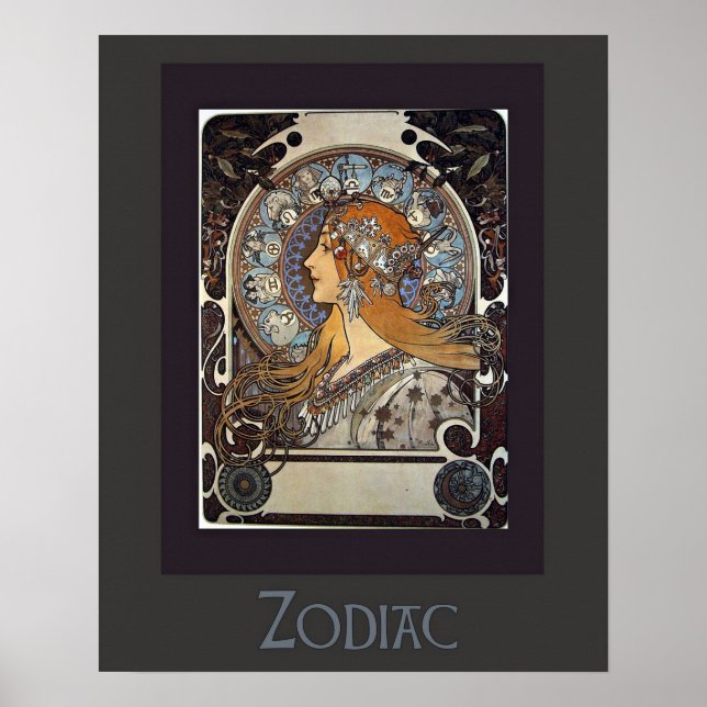 Zodiac Women by Alphonse Mucha - Vintage Kunst Poster (Vorne)