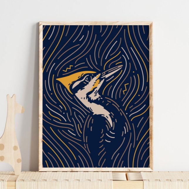 Zodiac Woodpecker Animal Print | Woodpecker Print Poster (Von Creator hochgeladen)