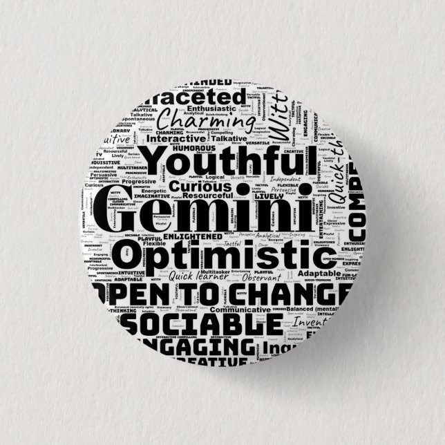 Zodiac Word Cloud-Inspiration-Taste Button (Vorderseite)