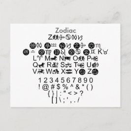 Zodiac - Zazzle-Schriftart-Mustervorlage mit Guide Postkarte