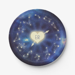 Zodiac-Zeichen | Constellation Starry Night Weddin Pappteller