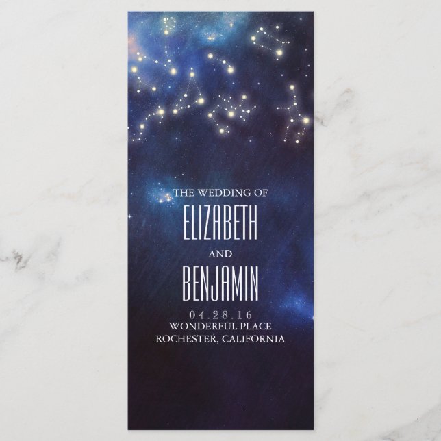 Zodiac-Zeichen | Constellation Wedding Programs Programm (Vorderseite)