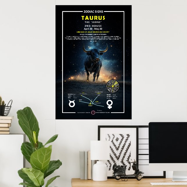 Zodiac-Zeichen des Taurus Poster (Heimbüro)