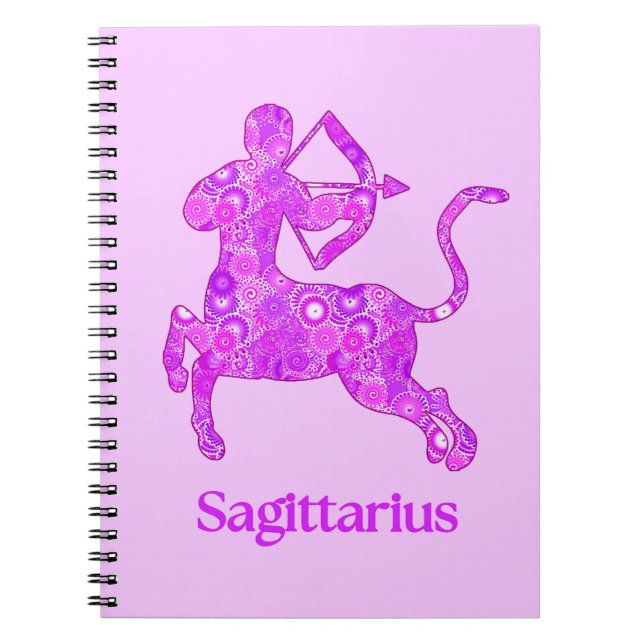 Zodiac-Zeichen für Sagittarius in Amethyst Lila Notizblock (Vorderseite)