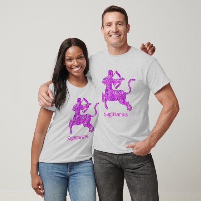Zodiac-Zeichen für Sagittarius in Amethyst Lila T-Shirt (Unisex)