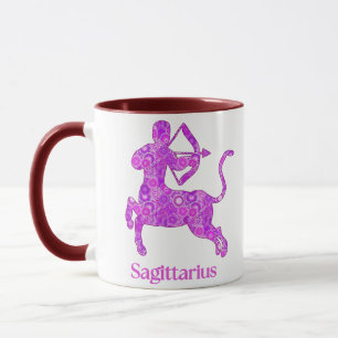 Zodiac-Zeichen für Sagittarius in Amethyst Lila Tasse