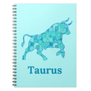 Zodiac-Zeichen für Taurus in Blauen Schatten Notizblock