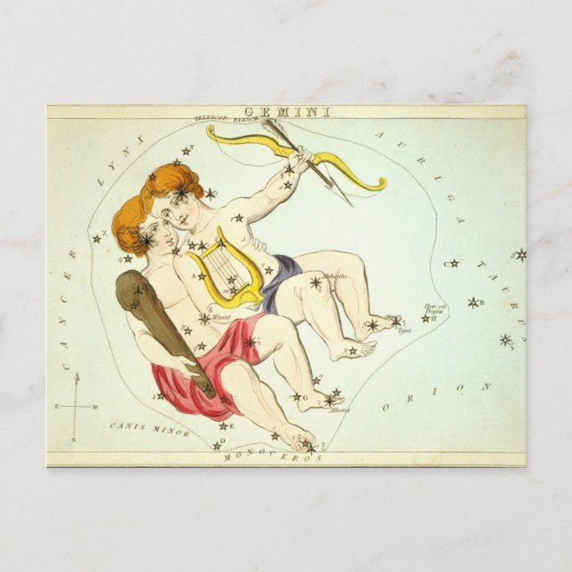 Zodiac-Zeichen: Gemini Postkarte (Vorderseite)