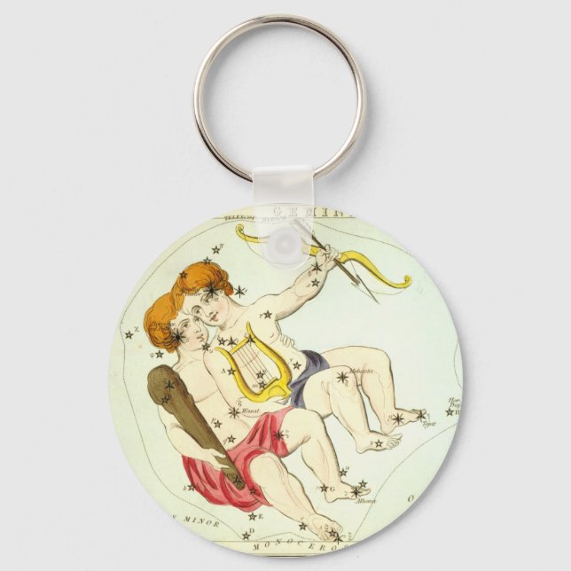 Zodiac-Zeichen: Gemini Schlüsselanhänger (Vorderseite)