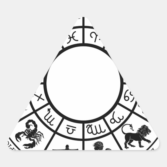 Zodiac-Zeichen-Horoskop-Symbole Dreieckiger Aufkleber (Vorderseite)
