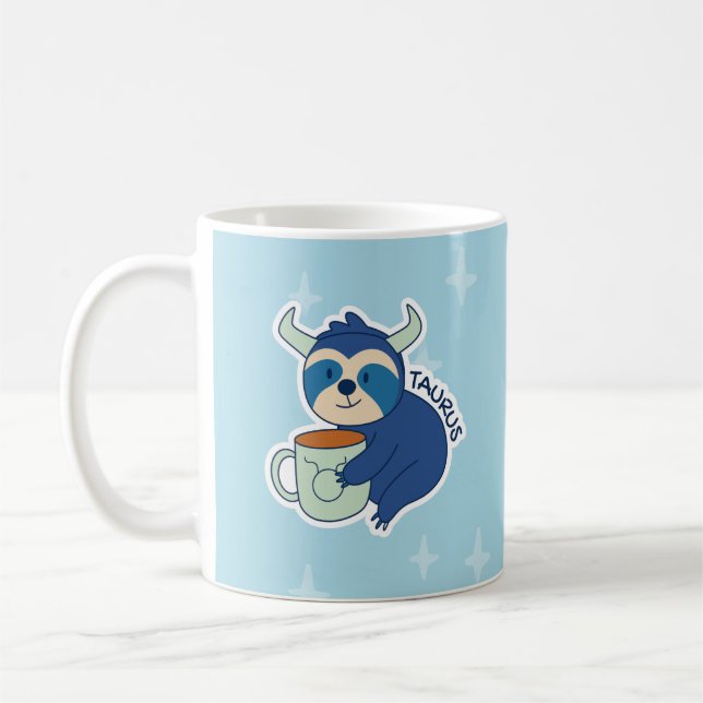 ZODIAC-ZEICHEN MIT SLOTHEN UND KAFFETAURUS KAFFEETASSE (Links)
