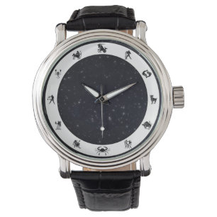 Zodiac-Zeichen / Symbol mit Sternen Armbanduhr